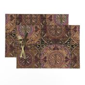 MANDALA TILES CHECK ROCKS STONE brown agathe