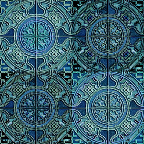 MANDALA TILES CHECK TURQUOISE JADE STONES PSMGE