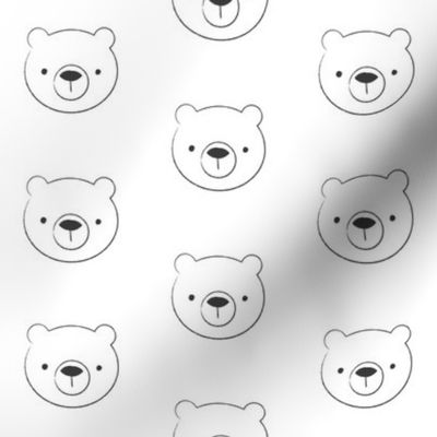 symmetrical bear face on white
