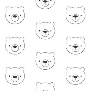 symmetrical bear face on white