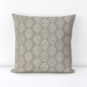 Lace Leaves - Cream, Taupe 