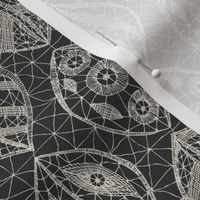 Lace Leaves - Cream / Charcoal