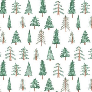 doodle style evergreen pattern