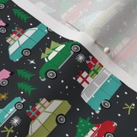 vintage christmas cars holiday xmas christmas fabric tree on car