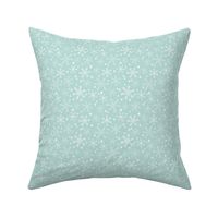 winter snowflakes // mint cute winter hand-drawn snowflake fabric andrea lauren design