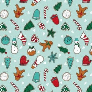 christmas cookies // mint christmas design christmas fabric christmas cookies fabric baking fabric cute christmas design