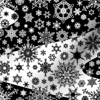 Snowflake Waves - Black and White