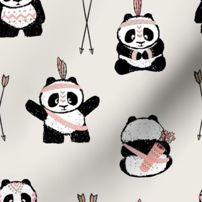 pandas w/ arrows (pink) || pandamonium