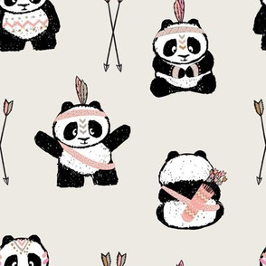 pandas w/ arrows (pink) || pandamonium