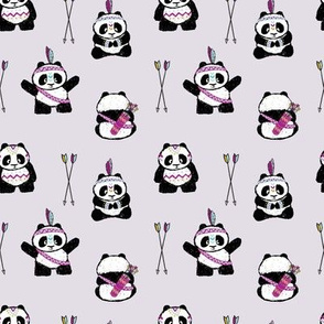 pandas w/ arrows (purple) small scale || pandamonium