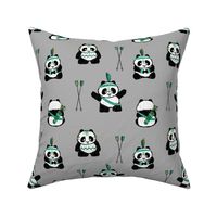 pandas w/ arrows (dark green) || pandamonium