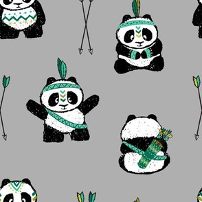 pandas w/ arrows (dark green) || pandamonium