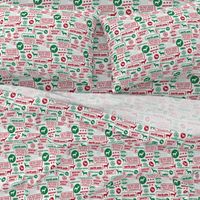 North Pole reindeer red and green wrapping paper bedding cute holiday christmas pattern fabric