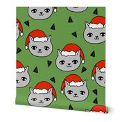 christmas cat // red and green christmas fabric, cute cat, cats, christmas, xmas, holiday, andrea lauren