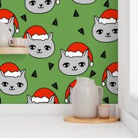 christmas cat // red and green christmas fabric, cute cat, cats, christmas, xmas, holiday, andrea lauren