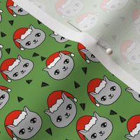 christmas cat // red and green christmas fabric, cute cat, cats, christmas, xmas, holiday, andrea lauren