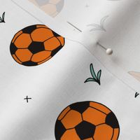 Soccer ball fun sports illustration design grass orange