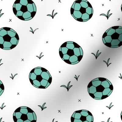 Soccer ball fun sports illustration design grass mint