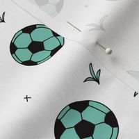 Soccer ball fun sports illustration design grass mint
