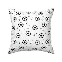 Soccer ball fun sports illustration design grass boys white