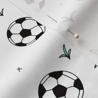 Soccer ball fun sports illustration design grass boys white