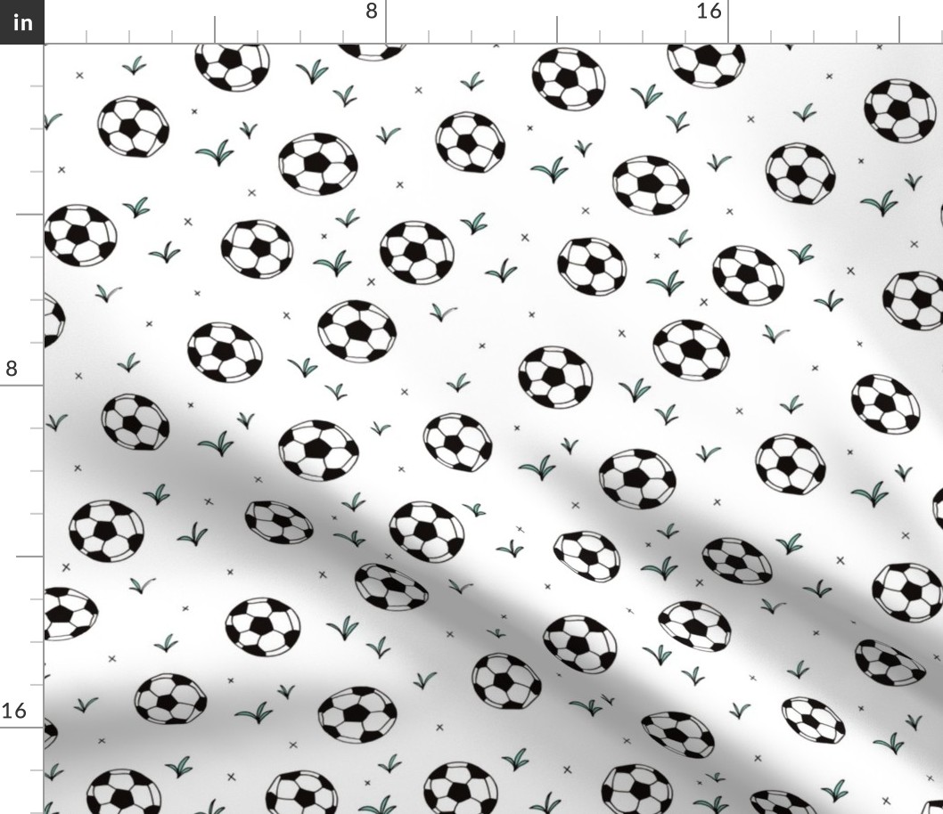 Soccer ball fun sports illustration design grass boys white