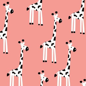 Adorable baby giraffe safari animals for kids winter pink girls