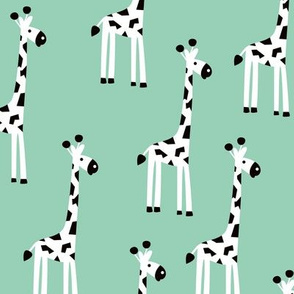 Adorable baby giraffe safari animals for kids winter gender neutral mint
