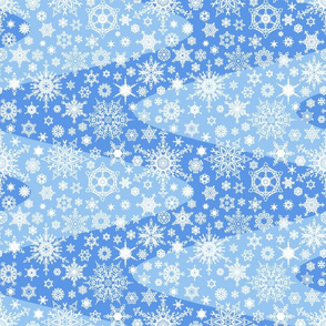 Snowflake Waves - Blue