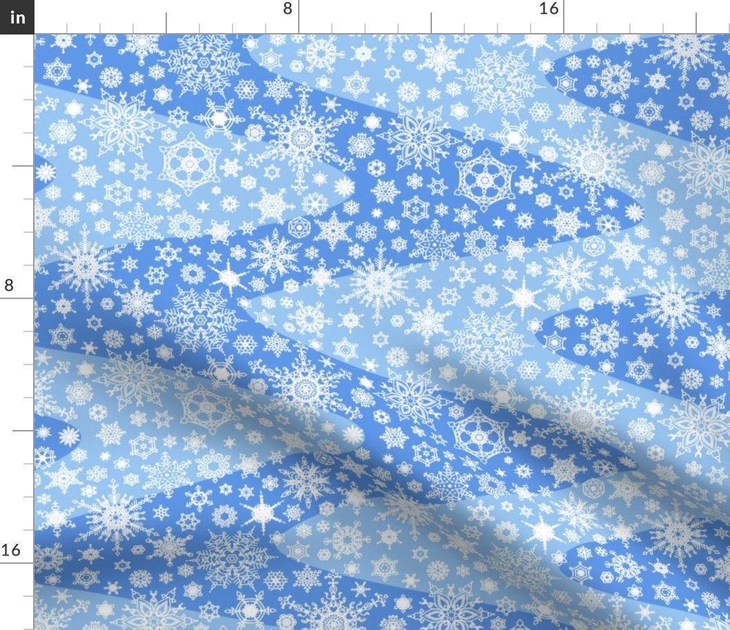 Snowflake Waves - Blue