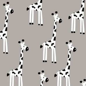 Adorable baby giraffe safari animals for kids winter gender neutral gray