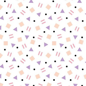 Cool geometric retro confetti memphis style abstract triangles and shapes pastel girls