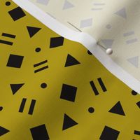 Cool geometric retro confetti memphis style abstract triangles and shapes gender neutral yellow