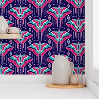 La maison des papillons - Butterflies Navy Blue & Fuchsia