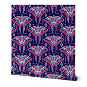 La maison des papillons - Butterflies Navy Blue & Fuchsia