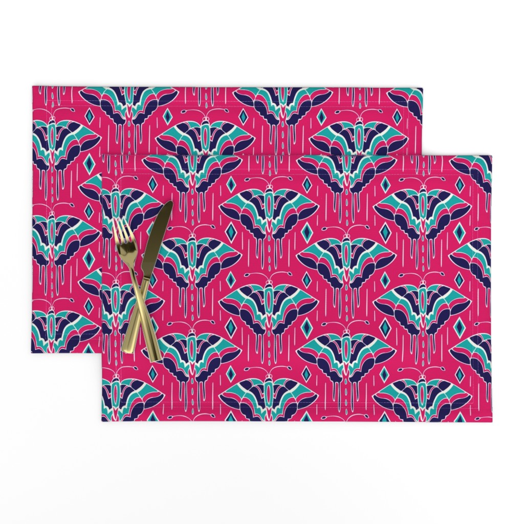 La maison des papillons - Butterflies Fuchsia & Navy Blue