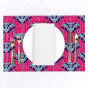 La maison des papillons - Butterflies Fuchsia & Navy Blue