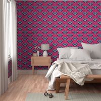 La maison des papillons - Butterflies Fuchsia & Navy Blue