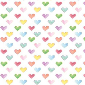 hearts in multi colors, like the rainbow 