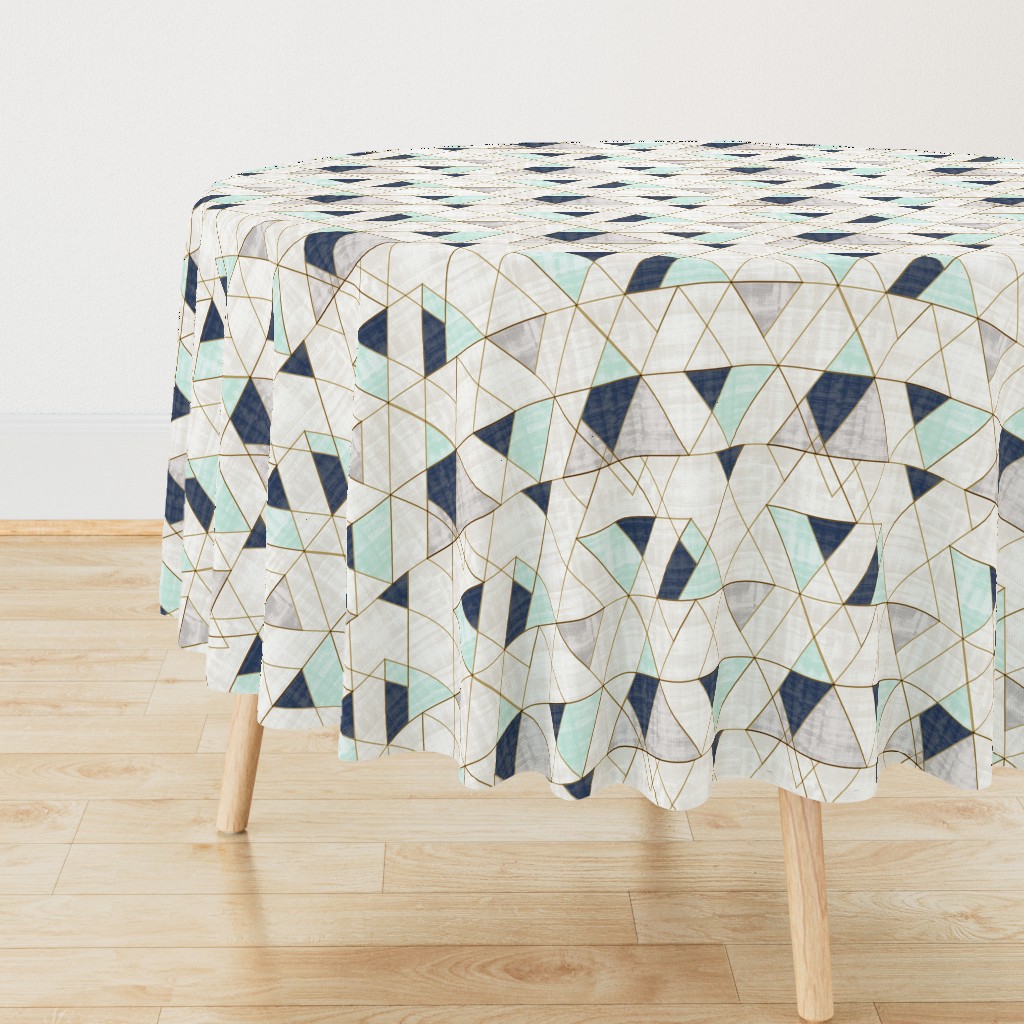 Mod Triangles Vintage Navy Mint