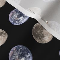 1.5" Earth and Moon polkadot