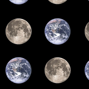 Huge (6") Earth and Moon Polkadot