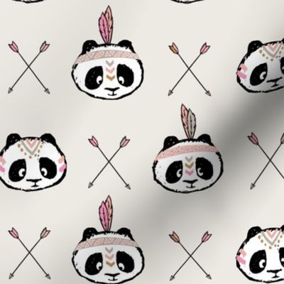 pandas w/ arrow cross (pink)