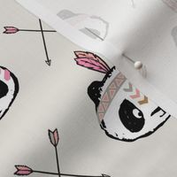 pandas w/ arrow cross (pink)