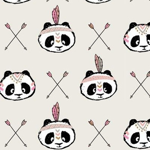 pandas w/ arrow cross (pink)