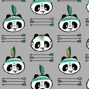 panda w/ arrow stack (dark green)