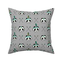 panda w/ arrow cross (dark green) || pandamonium