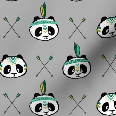 panda w/ arrow cross (dark green) || pandamonium