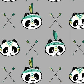 panda w/ arrow cross (dark green) || pandamonium