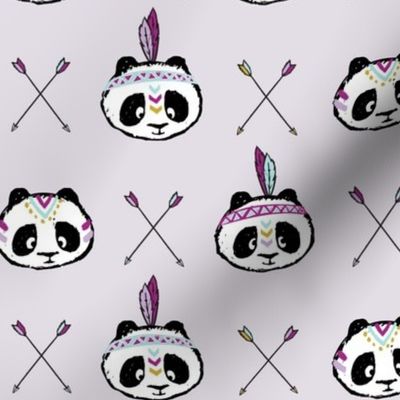 pandas w/ arrow cross (purple) 